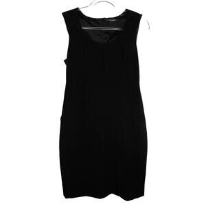 TAHARI Sheath Cocktail Formal Dress Knee Length Sleeveless Pleated Black Size 10